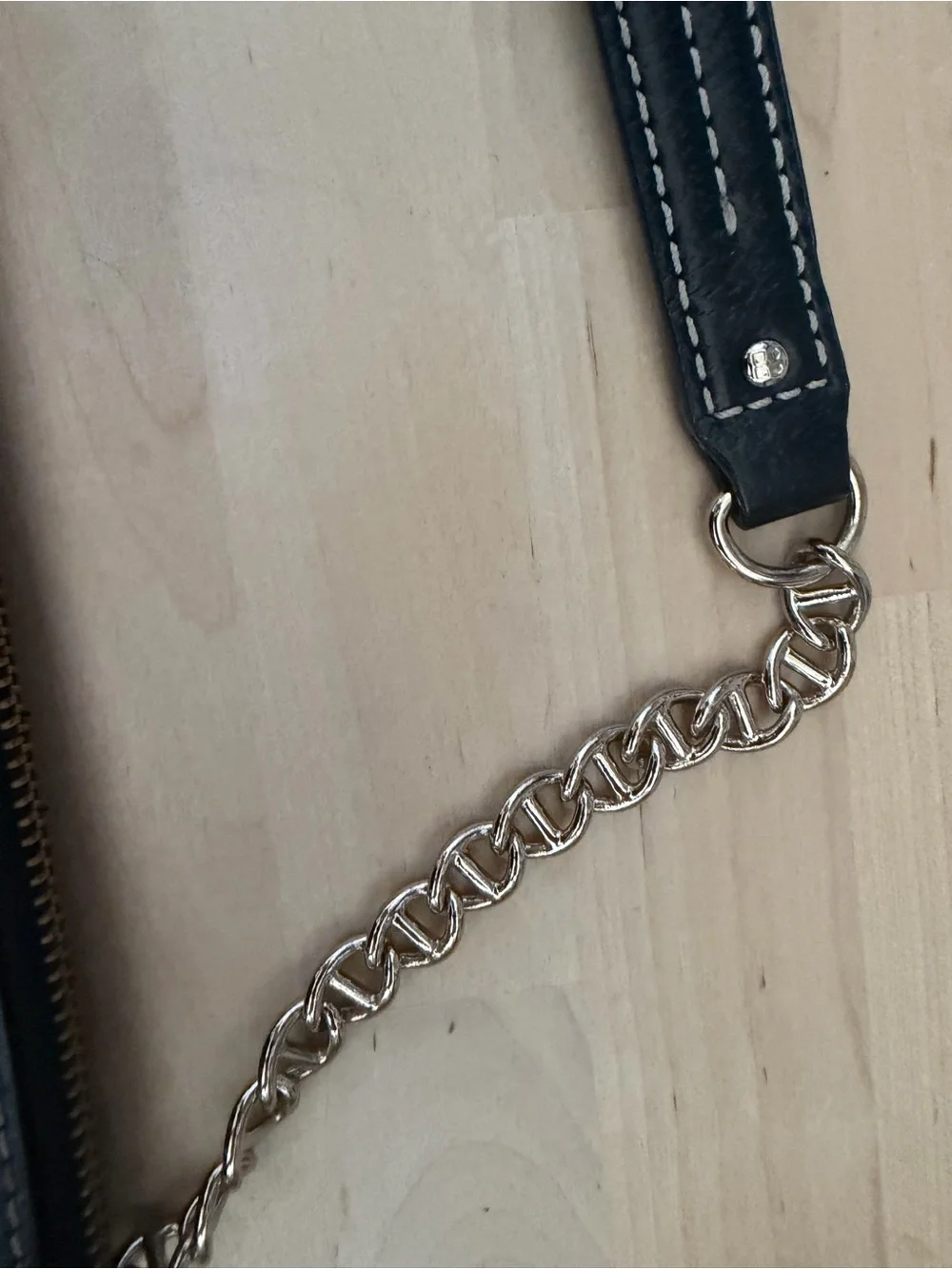 kate spade Black Leather Chain-Handle Wristlet